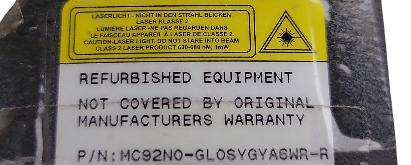 Lot of 2x Symbol MC92N0 (1x GLoSYGYA6WR-R and 1x GP08XGYA5WR) scanners, READ