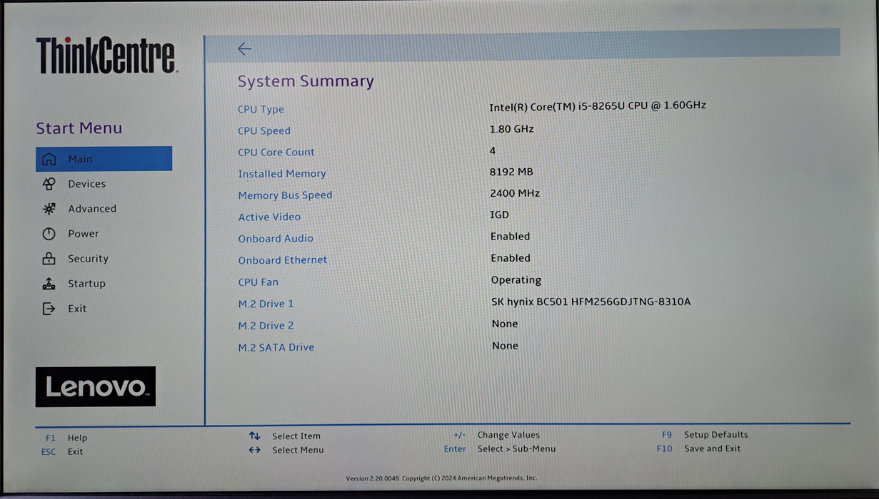 Lenovo ThinkCentre M90n-1 | Intel Core i5-8265U, 8GB DDR4, 256GB NVMe, Wi-Fi