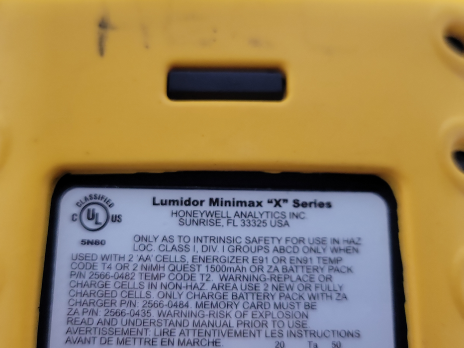 Honeywell Lumidor Minimax X4 Portable Multi - Gas Detector, READ