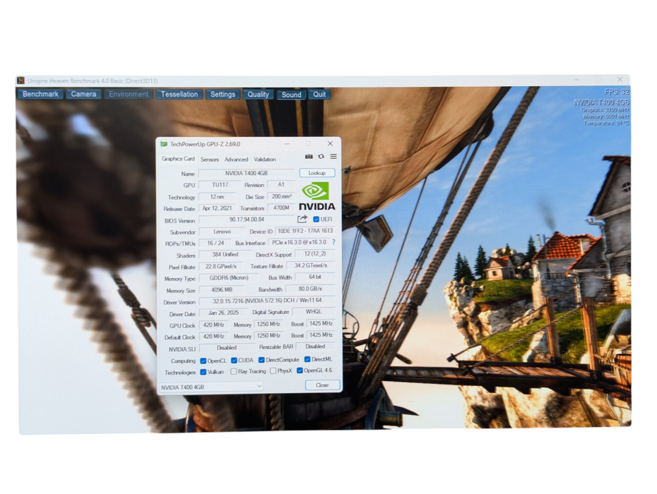 NVIDIA Quadro T400 4GB GPU Low Profile