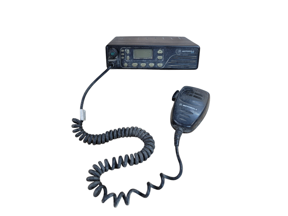 Vintage Motorola GTX Two Way Radio Model M11UGD6CB1AN With Hand Held Microphone
