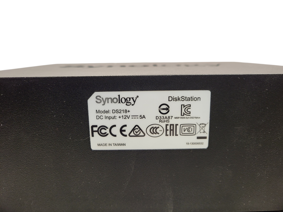 Synology DS218+ 2 Bay NAS Diskstation Plex Server 2GB RAM w/ 2x 2TB HDD No AC