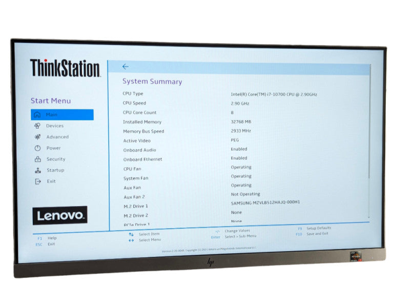 Lenovo ThinkCentre P340 Intel Core i7-10700 @ 2.90GHz, 32GB RAM, 512GB NVMe  -