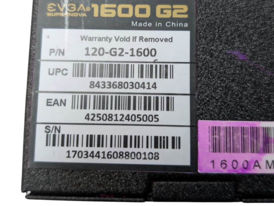 EVGA Supernova 1600 G2 120-G2-1600 Fully Modular 1600W PC PSU PLEASE READ