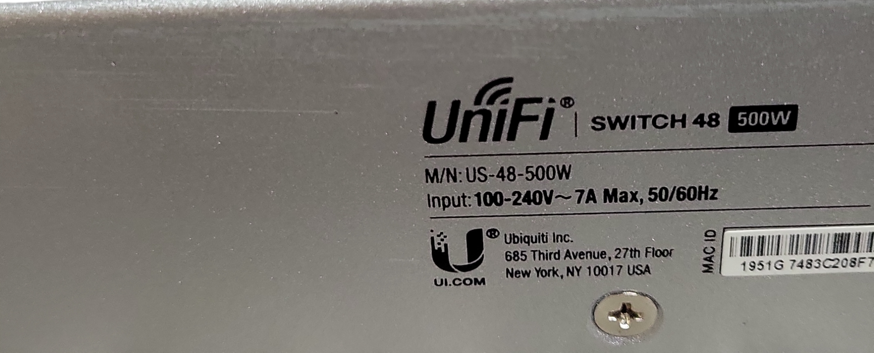 Ubiquiti Networks UniFi (US-48-500W) 48-Port Rack-Mountable POE Switch