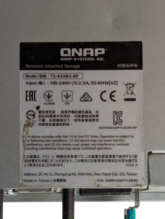 QNAP TS-453BU-RP 1U 4 Bay NAS 2x 6TB HDD