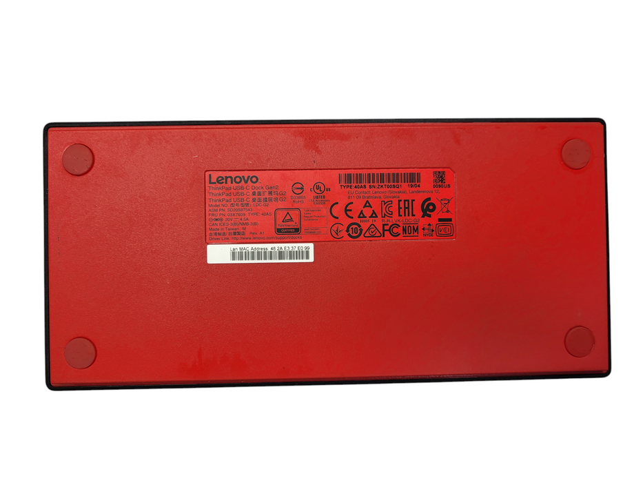 Lenovo ThinkPad USB-C Dock Gen 2 LDC-G2 40AS 03X7609 Docking Station + 90W AC