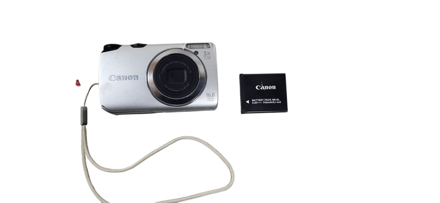 Canon PowerShot A3300 IS , PC 1589 16.0MP 5x Digital Camera W/ Battery