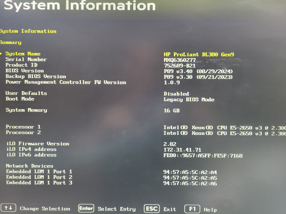 HP ProLiant DL380 Gen9 - 2x Xeon E5-2650 v3 16GB DDR4 P440ar 2x800W PSU
