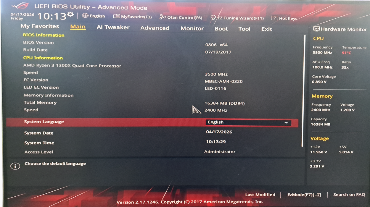 Asus STRIX B350-F Gaming AM4 ATX AMD DDR4 - 16GB DDR4 - Ryzen 3 1300x 3.5Ghz