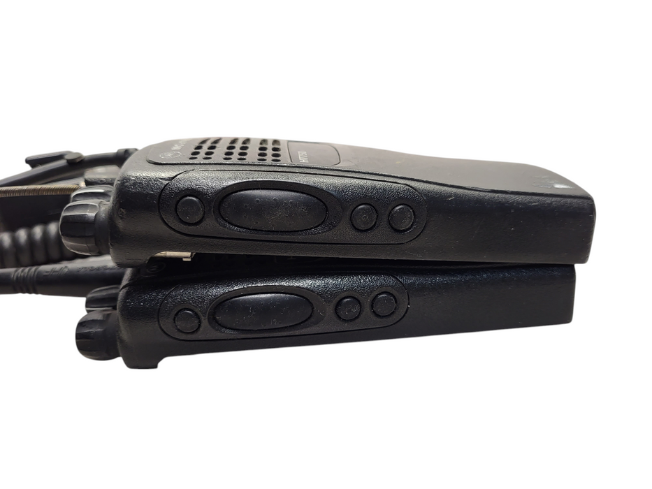 Lot of 2x MOTOROLA HT750 PORTABLE RUGGED TWO‑WAY RADIO 1x PMMN4039A READ
