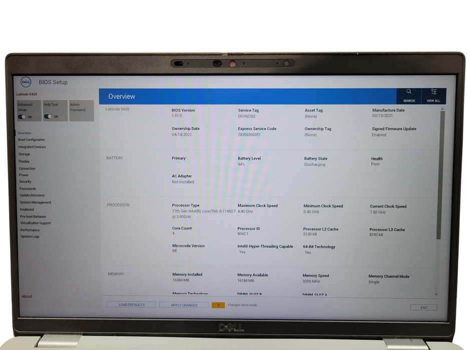 Dell Latitude 5420 Core i5-1135G7 | 16GB RAM | 256GB NVME | SEE