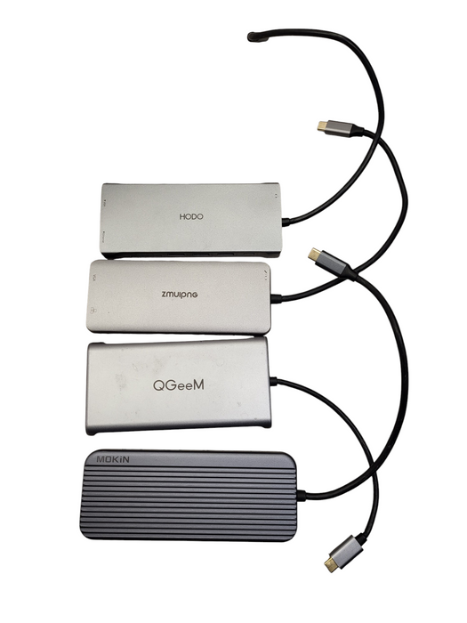Lot of 4x Various brands USB-C Laptop docking station