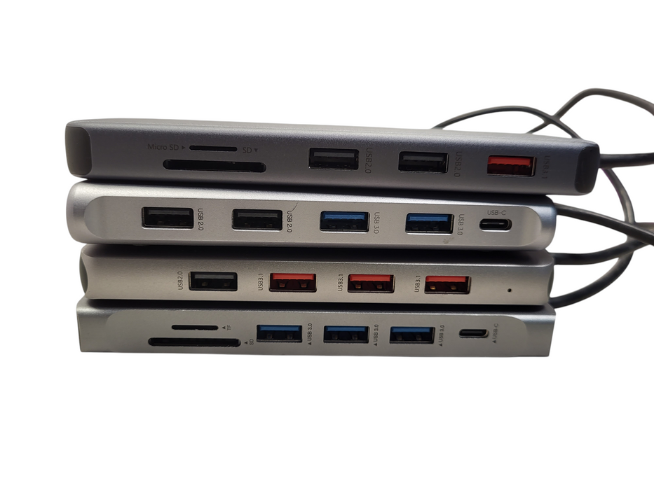 Lot of 4x Various brands USB-C Laptop docking station