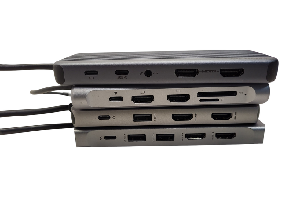 Lot of 4x Various brands USB-C Laptop docking station