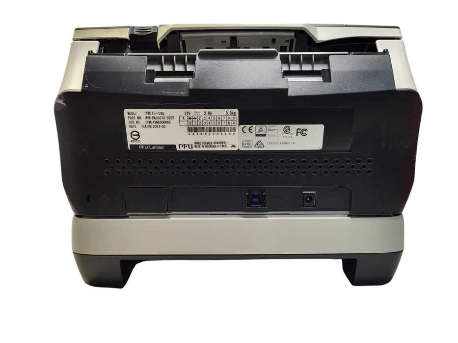 Fujitsu PA03670-B552 fi-7260 Color Duplex Document Scanner No AC READ