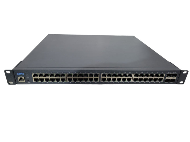 Datto E48 48-Port Gigabit PoE+ Cloud Managed L2 Switch with 4 Dual-Speed SFP !
