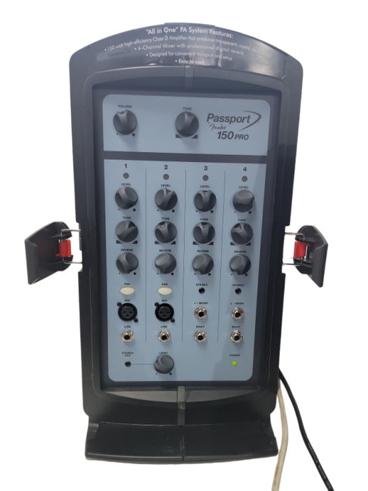 Fender Passport 150 Pro Portable 4-Channel 150 Watt All In One PA Speaker Sys