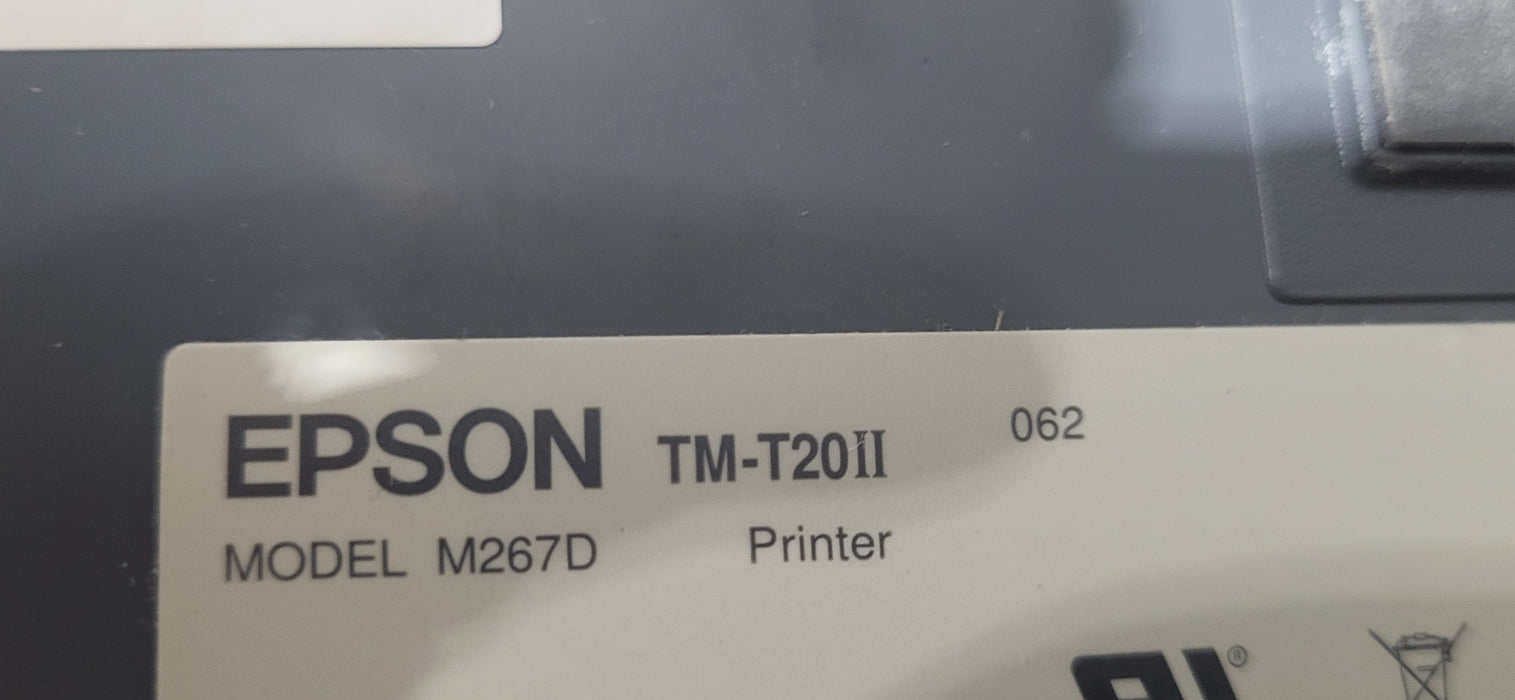 Epson TM-T20II M267D USB + Serial Thermal POS Receipt Printer W/ AC Adapter