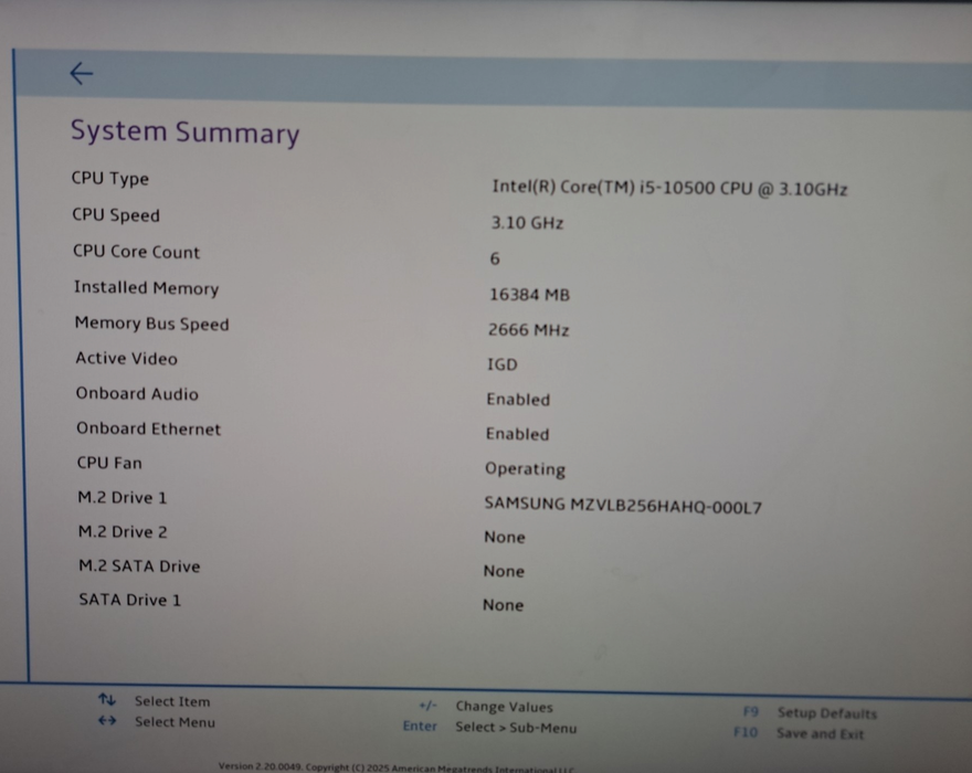 Lenovo P340 tiny, Core I5-10500 3.10Ghz, 16GB DDr4, 256GB NVME, w/ Power adapter