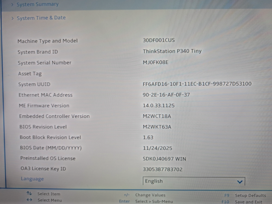 Lenovo P340 tiny, Core I5-10500 3.10Ghz, 16GB DDr4, 256GB NVME, w/ Power adapter