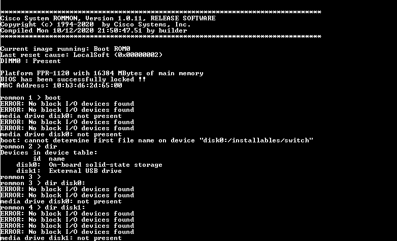 Cisco Firepower FPR-1120 V01 Security Firewall Device | No SSD *READ*
