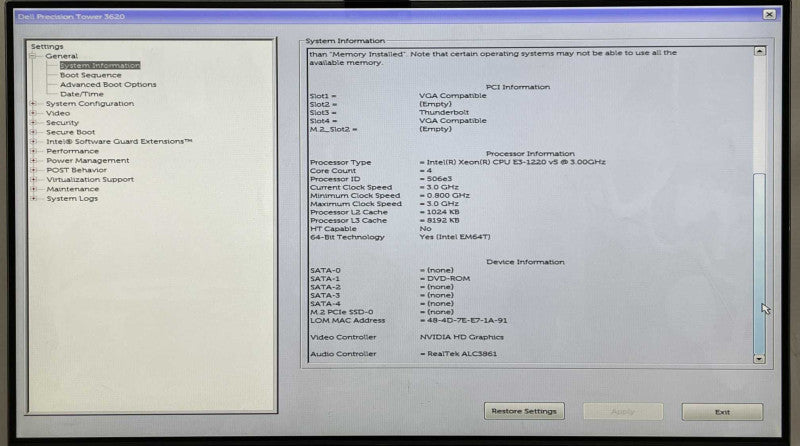 Dell precision T3620, Xeon E3-1220 V5 3.00GHz, 16GB DDR4, 2x QUADRO K420