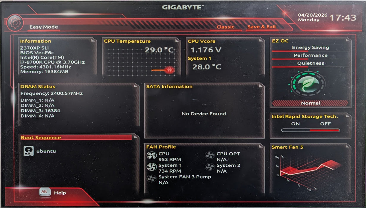 Gigabyte Z370XP SLI ATX Motherboard w/ I7-8700K, 16GB DDR4 & I/O Shield