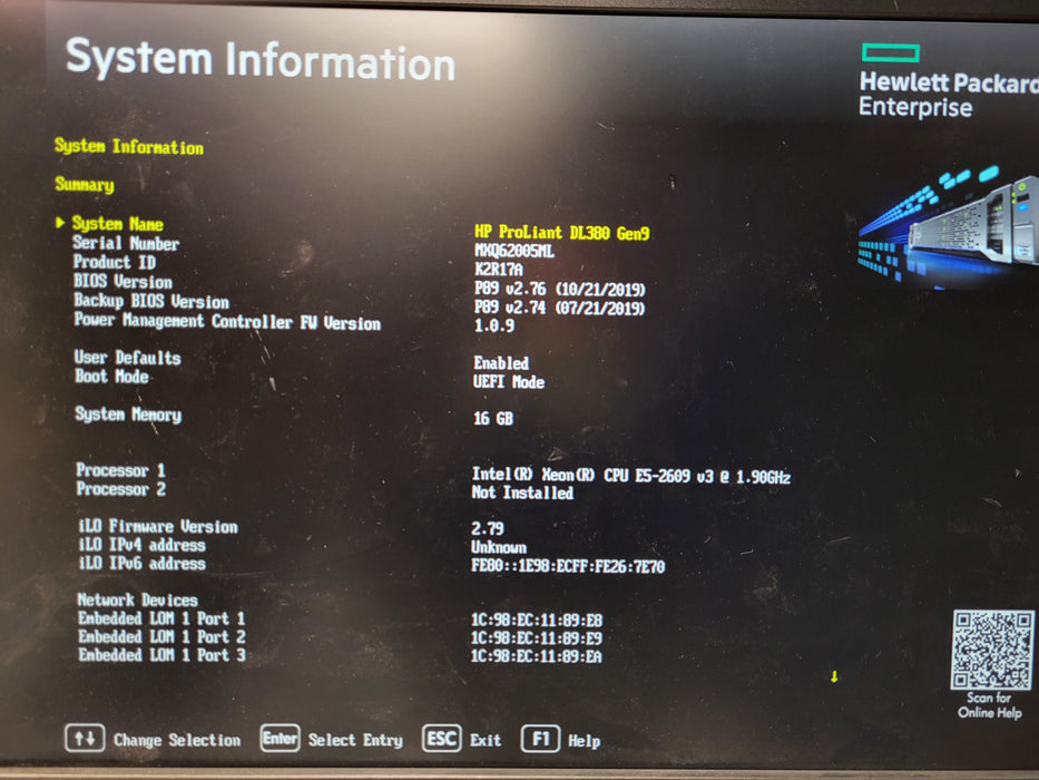 HP ProLiant DL380 Gen9 2.5" E5-2609 v3 16GB RAM DDR4 P440ar 2x 800W PSU