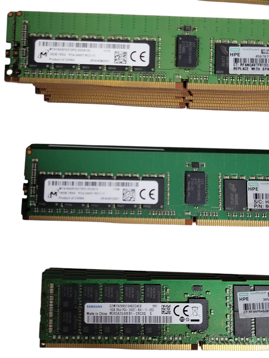 Lot of 135x Assorted Brand/model/Speed 16GB DDR4 Server RAMs, See detail