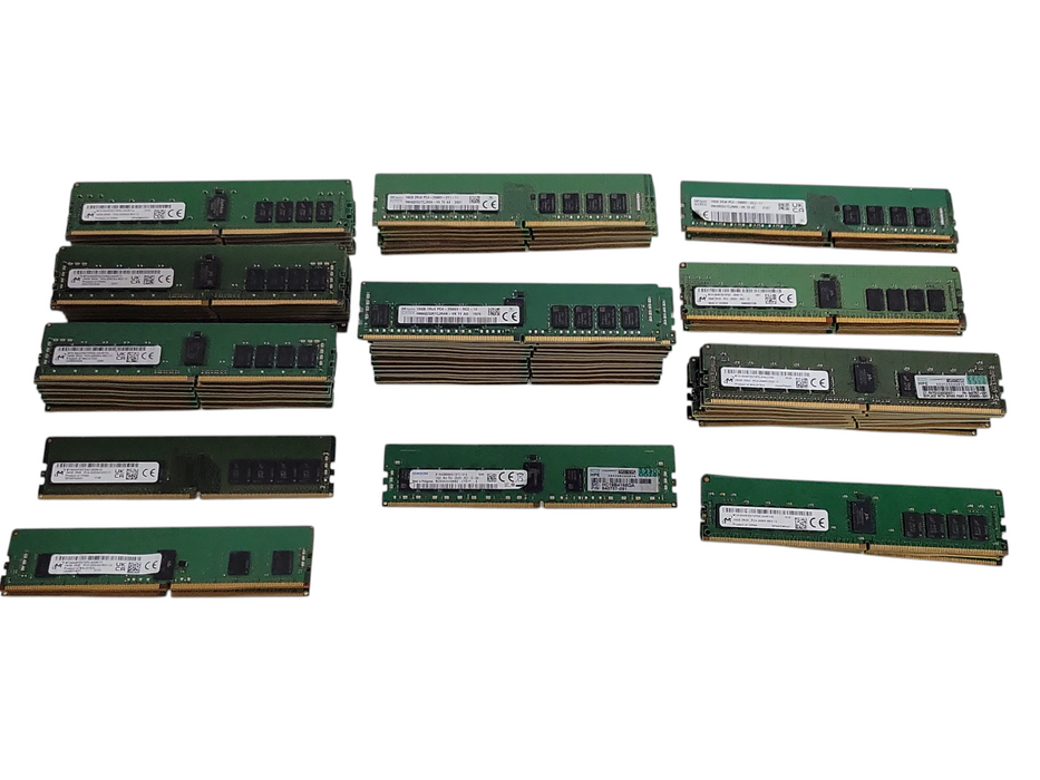 Lot of 58x Assorted Brand/model/Speed 16GB DDR4 Server RAMs, See detail