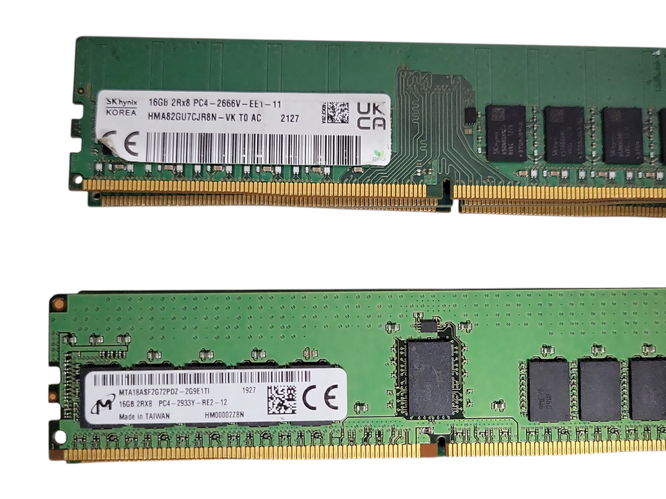 Lot of 58x Assorted Brand/model/Speed 16GB DDR4 Server RAMs, See detail