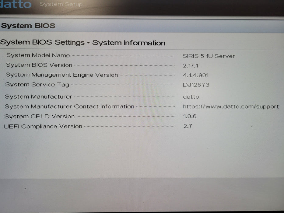 Datto SIRIS 5 Gold 6208U @ 2.9GHz 16GB DDR4 HBA330 Mini BOSS-S1 2x 256GB NVMe