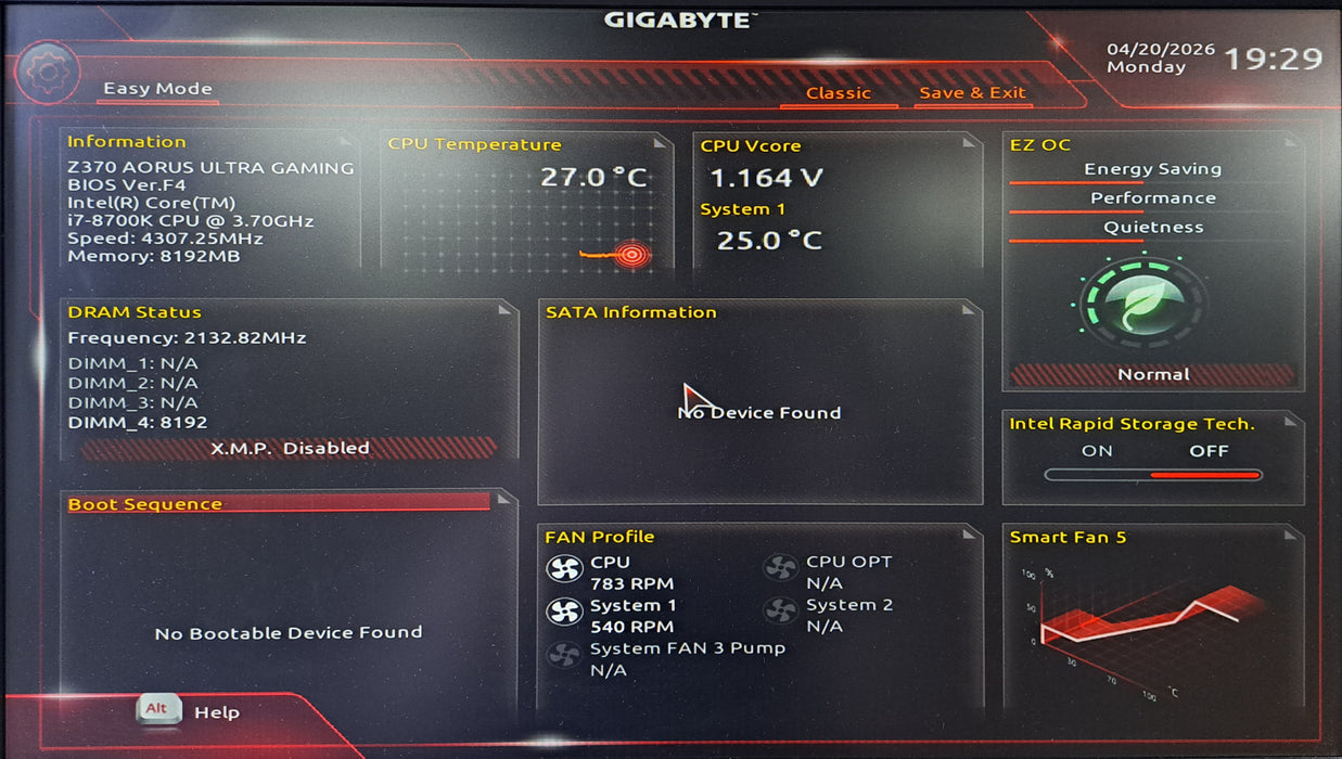 Gigabyte Z370 AORUS ULTRA GAMING Motherboard w/ Intel Core i7-8700K, 8GB DDR4