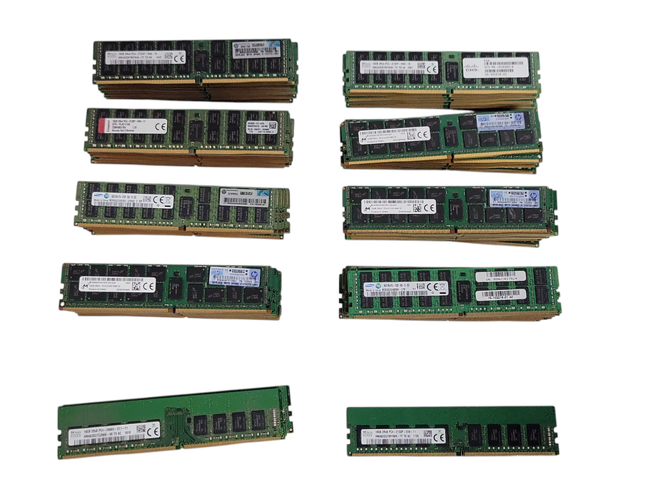 Lot of 76x Assorted Brand/model/Speed 16GB DDR4 Server RAMs, See detail