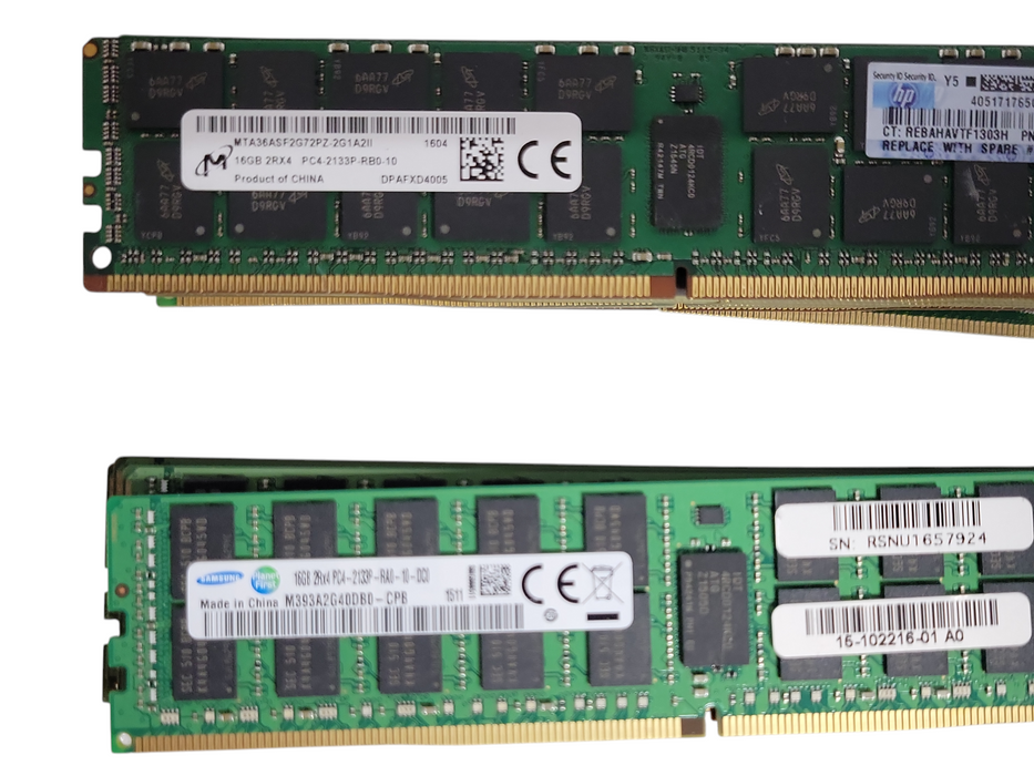 Lot of 76x Assorted Brand/model/Speed 16GB DDR4 Server RAMs, See detail