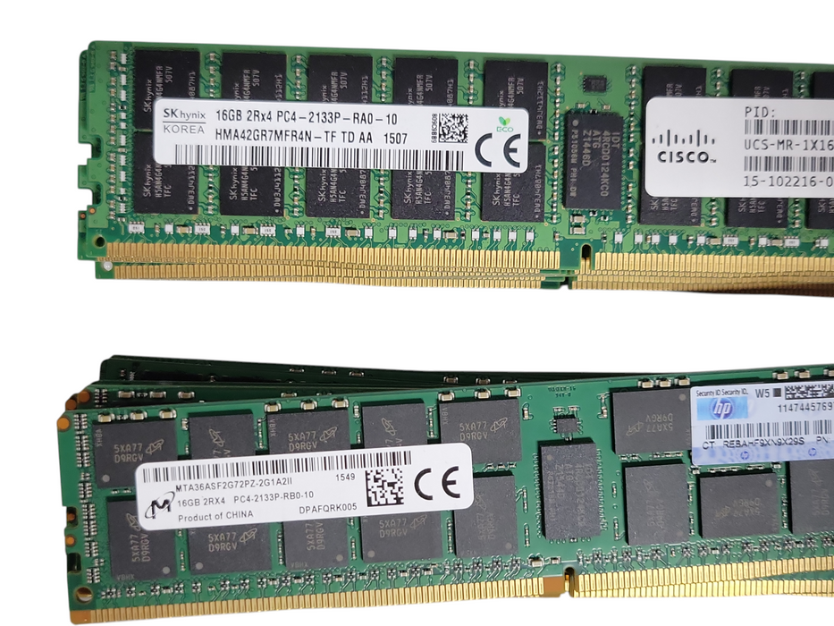 Lot of 76x Assorted Brand/model/Speed 16GB DDR4 Server RAMs, See detail