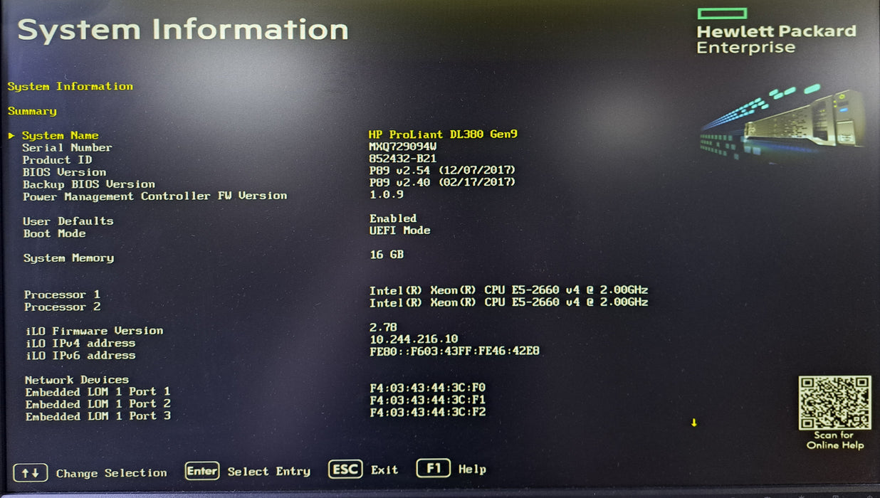 HP ProLiant DL380 Gen9 8x 2.5" | 2x Xeon E5-2660 v4, 16GB DDR4, P440ar, 10G SFP+