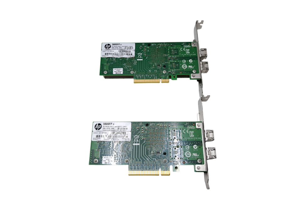 Lot of 2x HP 560SFP+ Dual Port 10GB SFP+ Ethernet Adapter Intel X520-DA2 Card