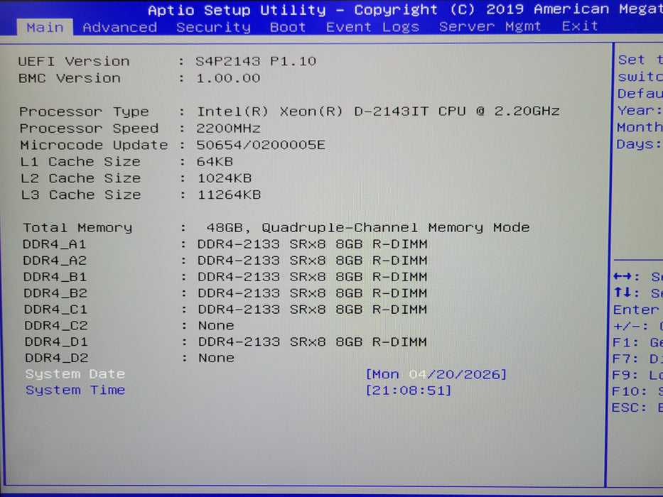 Datto S4P10 1U Server 1U, 1x Xeon D-2143IT, 48GB DDR4, 1x PSU, 2x 3.5" HDD Trays