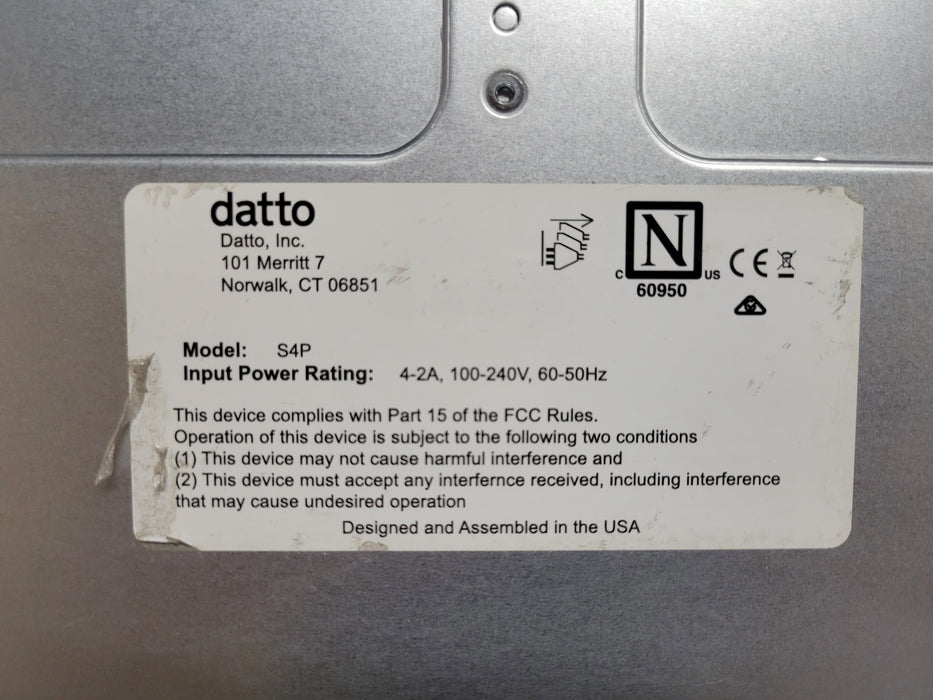 Datto S4P10 1U Server 1U, 1x Xeon D-2143IT, 48GB DDR4, 1x PSU, 2x 3.5" HDD Trays