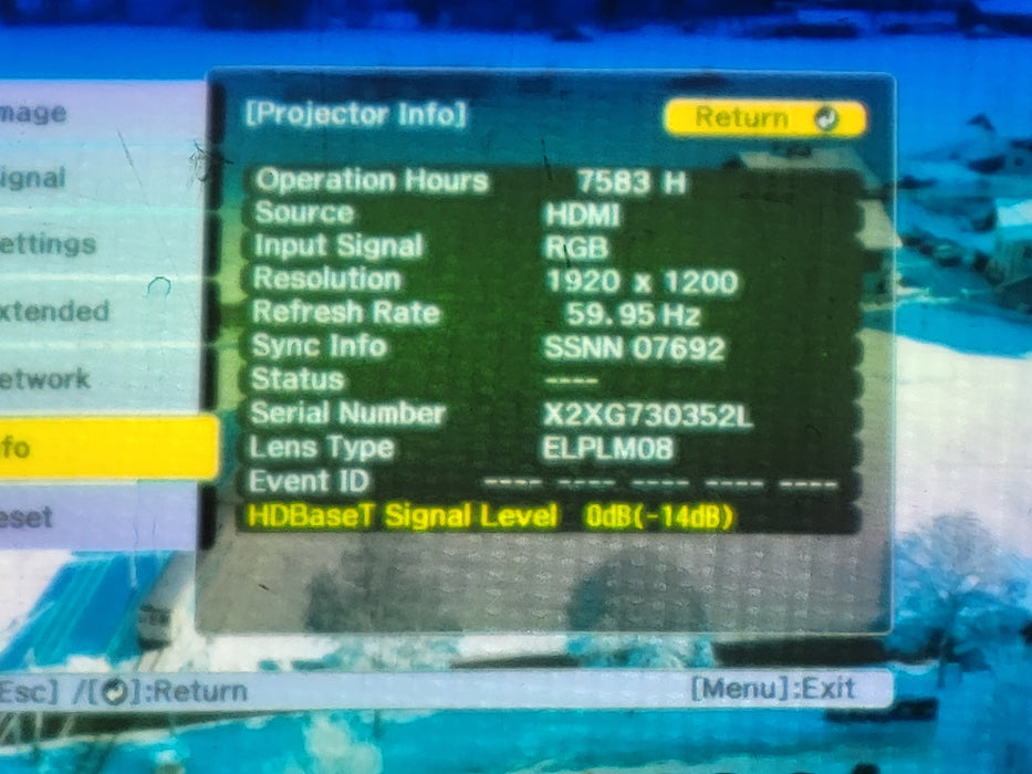 Epson Pro L1100U 3LCD Projector Laser Phosphor 6000 Lumens 4K WUXGA NO LENS