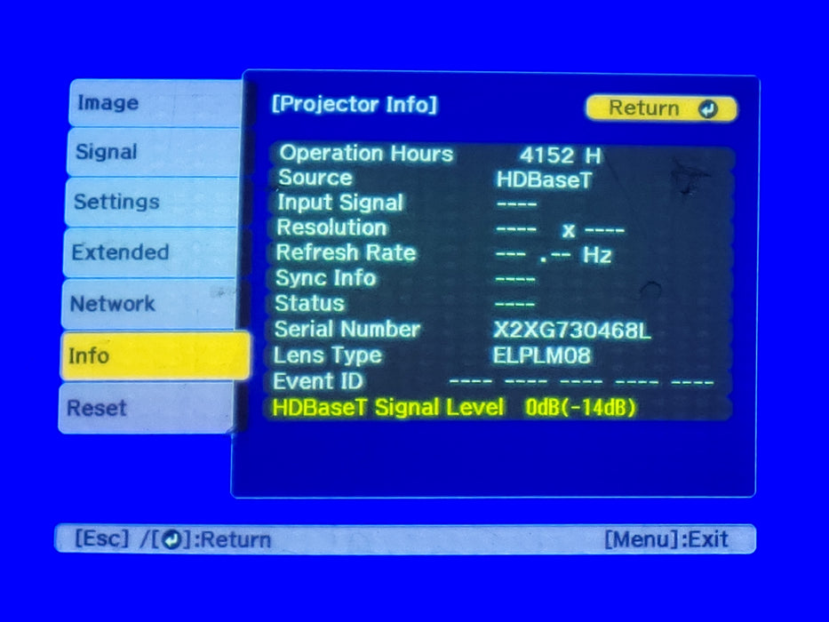 Epson Pro L1100U 3LCD Projector Laser Phosphor 6000 Lumens 4K WUXGA NO LENS