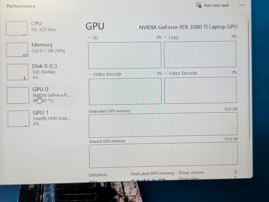 DELL Precision 7770 Core i9-12950HX 32GB CAMM 1TB NVMe SSD NVIDIA RTX 3080 Ti