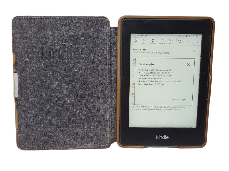 Amazon Kindle Paperwhite (6th Gen) DP75SDI, 4GB, Wifi w/ a case