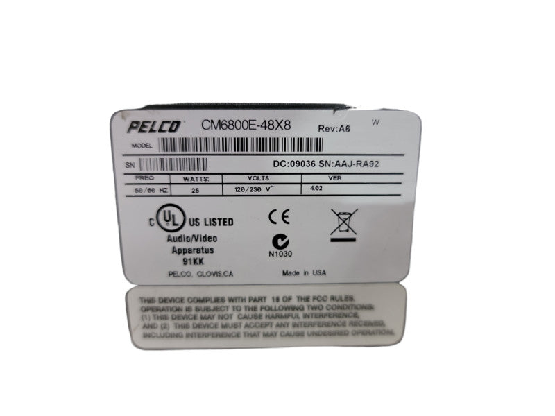 Pelco Matrix Switcher/ Controller System CM6800E-48x8 | NTSC CAMERA ASCII POR !