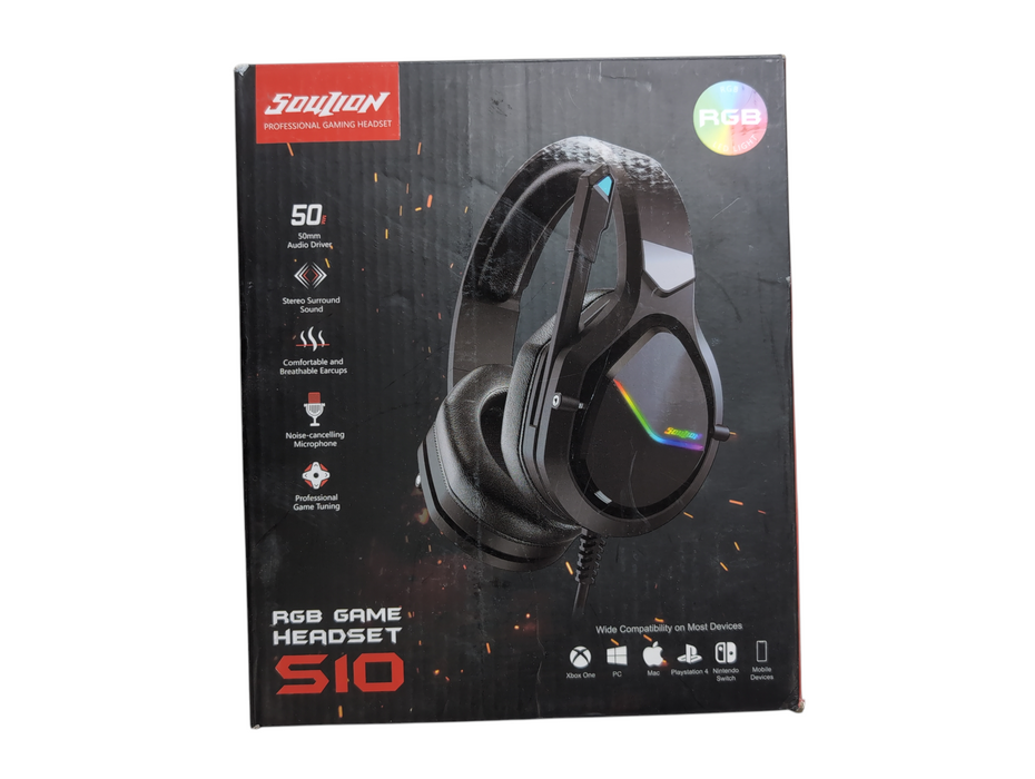 **OPEN BOX** Soulion S10  RGB Gaming Headset w/Mic