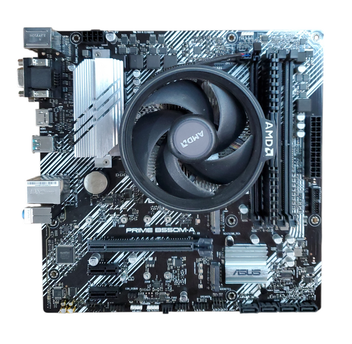 Asus Prime B550M-A Motherboard - Ryzen 7 2700, 8GB DDR4 - No I/O Shield