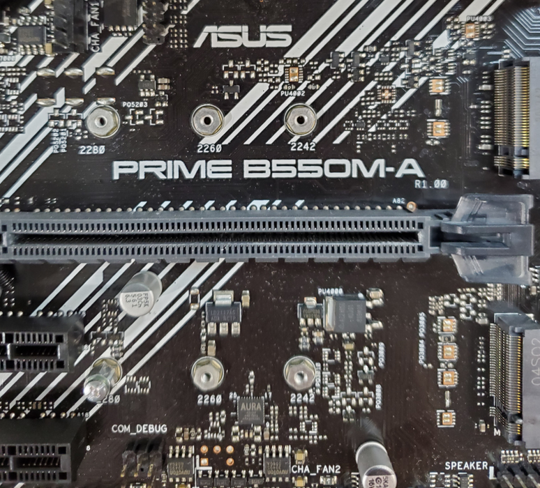 Asus Prime B550M-A Motherboard - Ryzen 7 2700, 8GB DDR4 - No I/O Shield