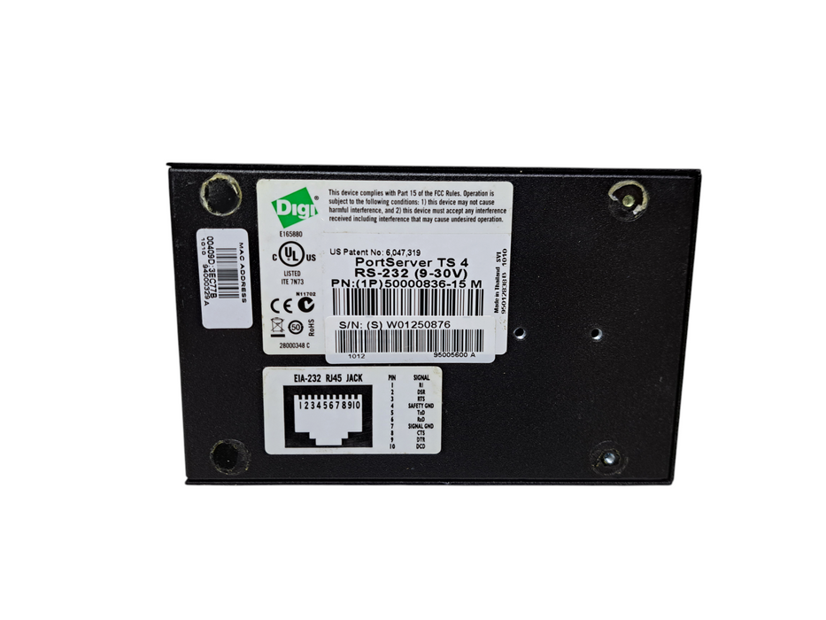 Digi PortServer TS 4 Serial Console Server 4-Port RS232 | 50000836-15